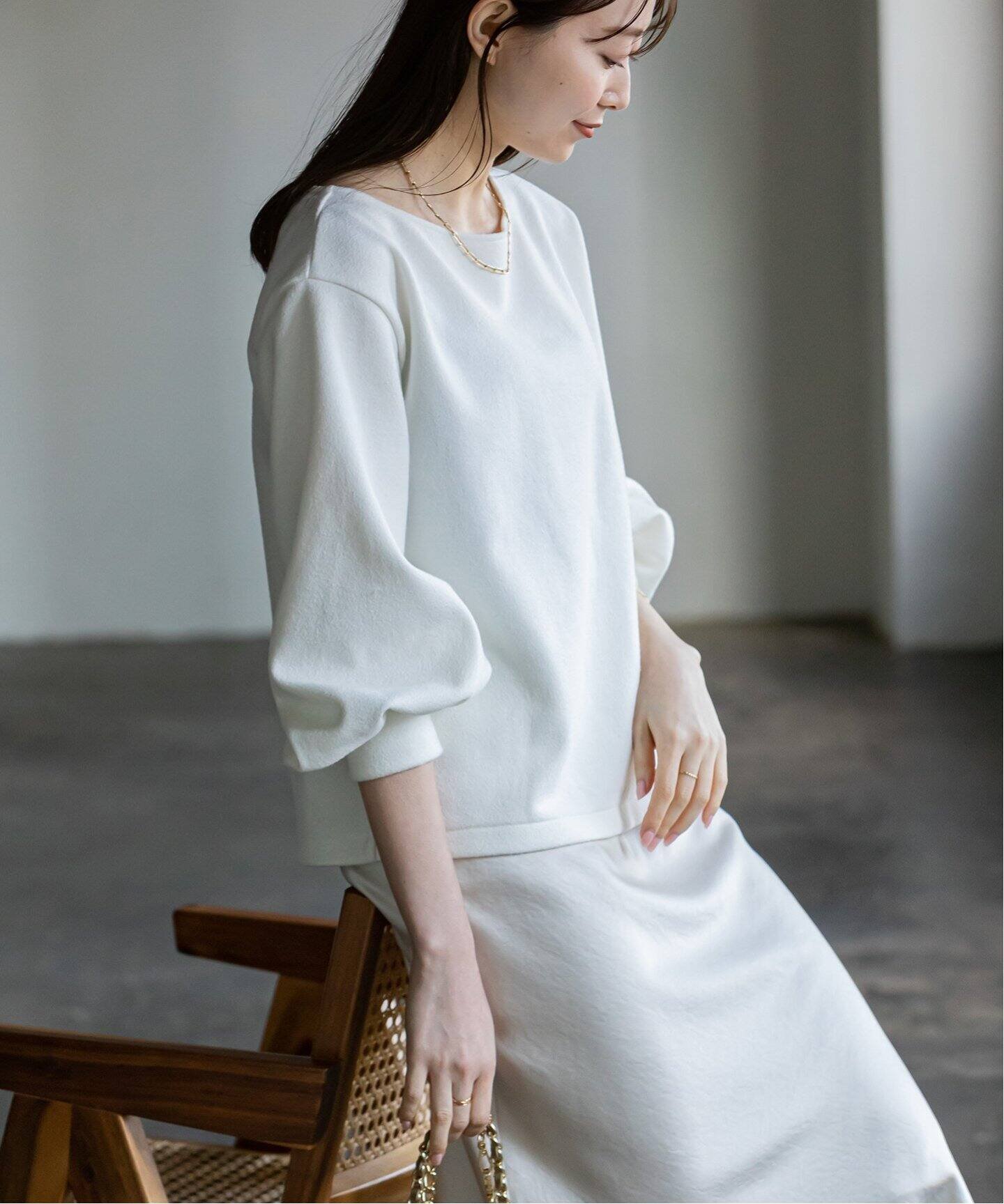 【SALE／30%OFF】NOBLE ブークレジャージープルオーバー ノーブル トップス カットソー・Tシャツ ホワイト ブラック ベージュ【送料無料】のサムネイル