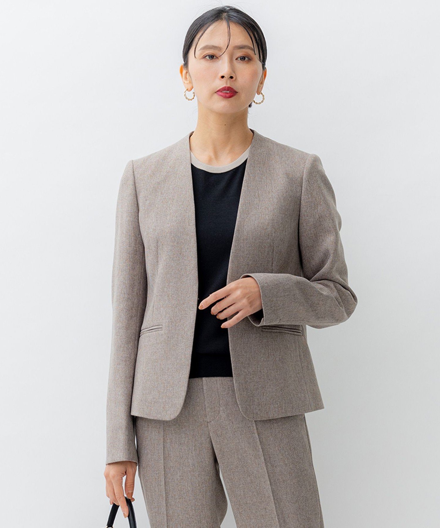楽天市場】ノーカラージャケット レディース(ブランド23区 楽天市場】ノーカラージャケット レディース(ブランド23区