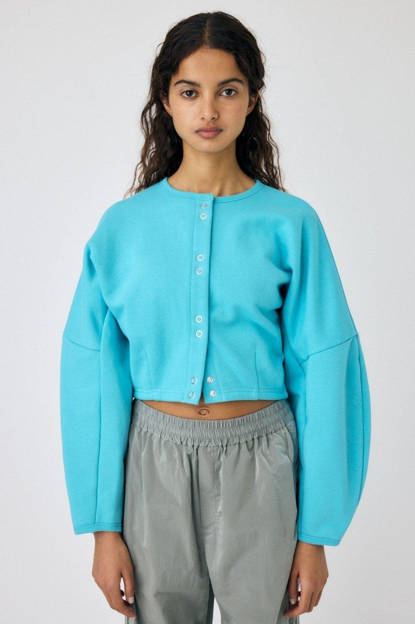 【SALE／60%OFF】MOUSSY CURVE SLEEVE TERRY カーディガン マウジー トップス カーディガン ブラック ホワイト グレー ブルー