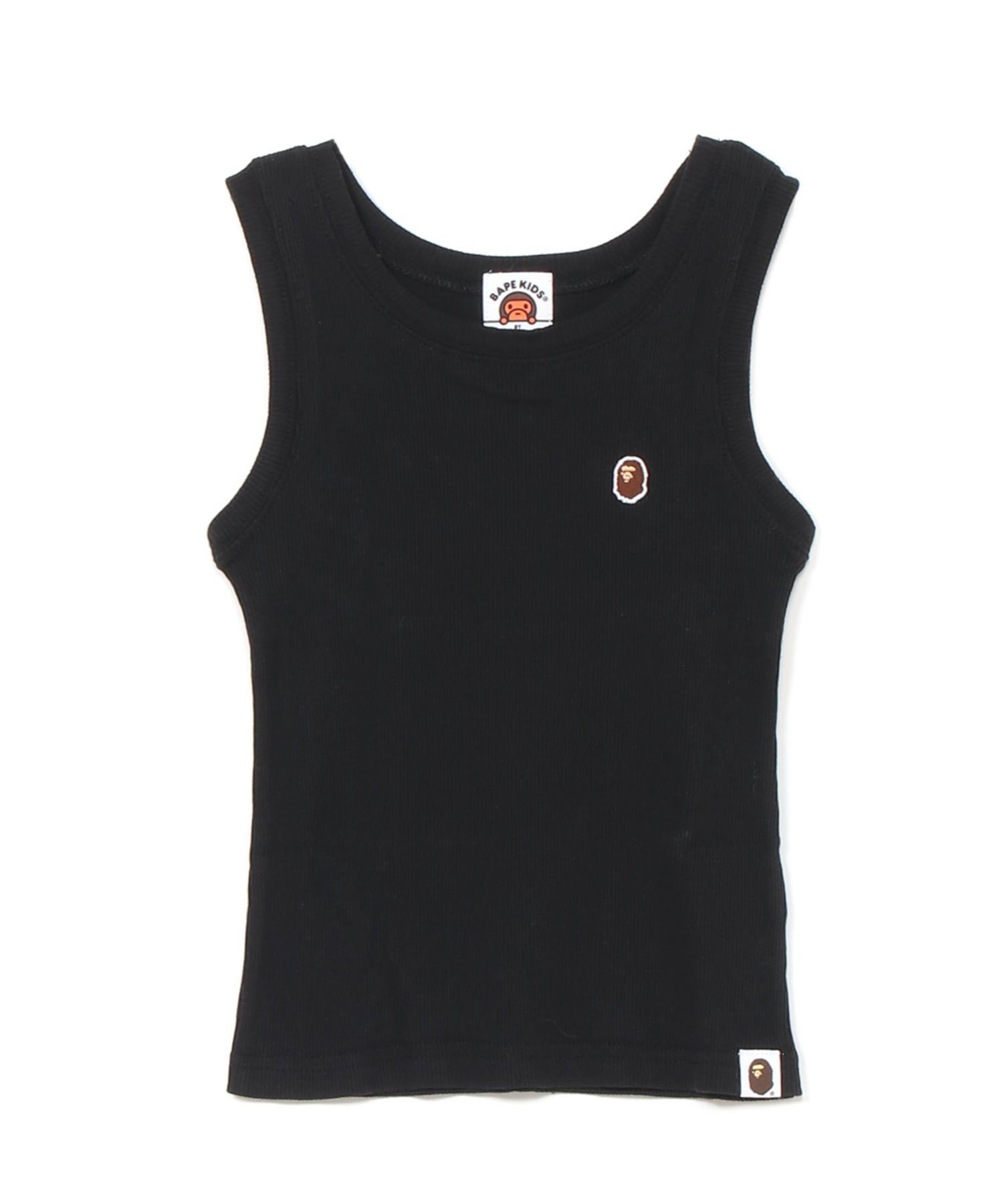 A BATHING APE APE HEAD ONE POINT RIB TANK TOP ア ベイシング エイプ トップス ノースリーブ・タンクトップ ブラック ホワイト【送料無料】