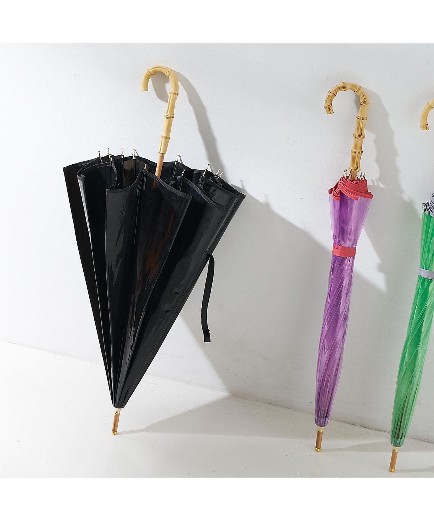 collex 【WEB限定 】【a.s.s.a】カラーパイピングビニール傘 12本骨 コレックス ファッション雑貨 折りたたみ傘 ブラック グリーン ピンク