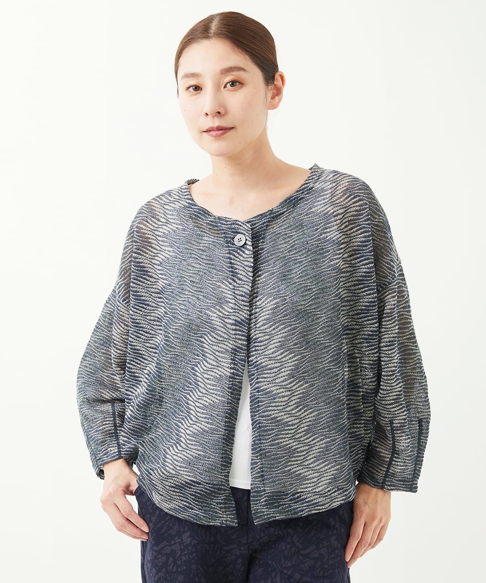 【SALE／60%OFF】GIANNI LO GIUDICE [日本製]アントワープリネンニットカーディガン ジャンニロジュディーチェ トップス カーディガン ネイビー【送料無料】