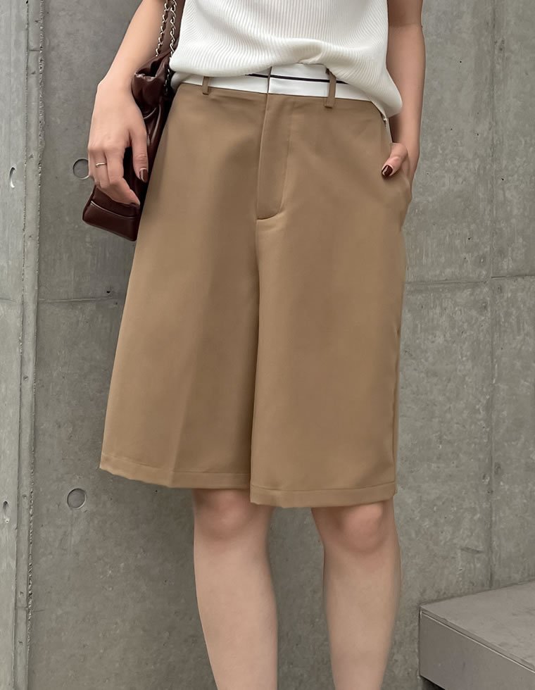 Re:EDIT ライトツイルマーベルトウエストデザインショートパンツ リエディ パンツ その他のパンツ ブラック グレー ベージュ ホワイト【送料無料】 stylife-14906925 Rakuten Fashion サンプル画像3