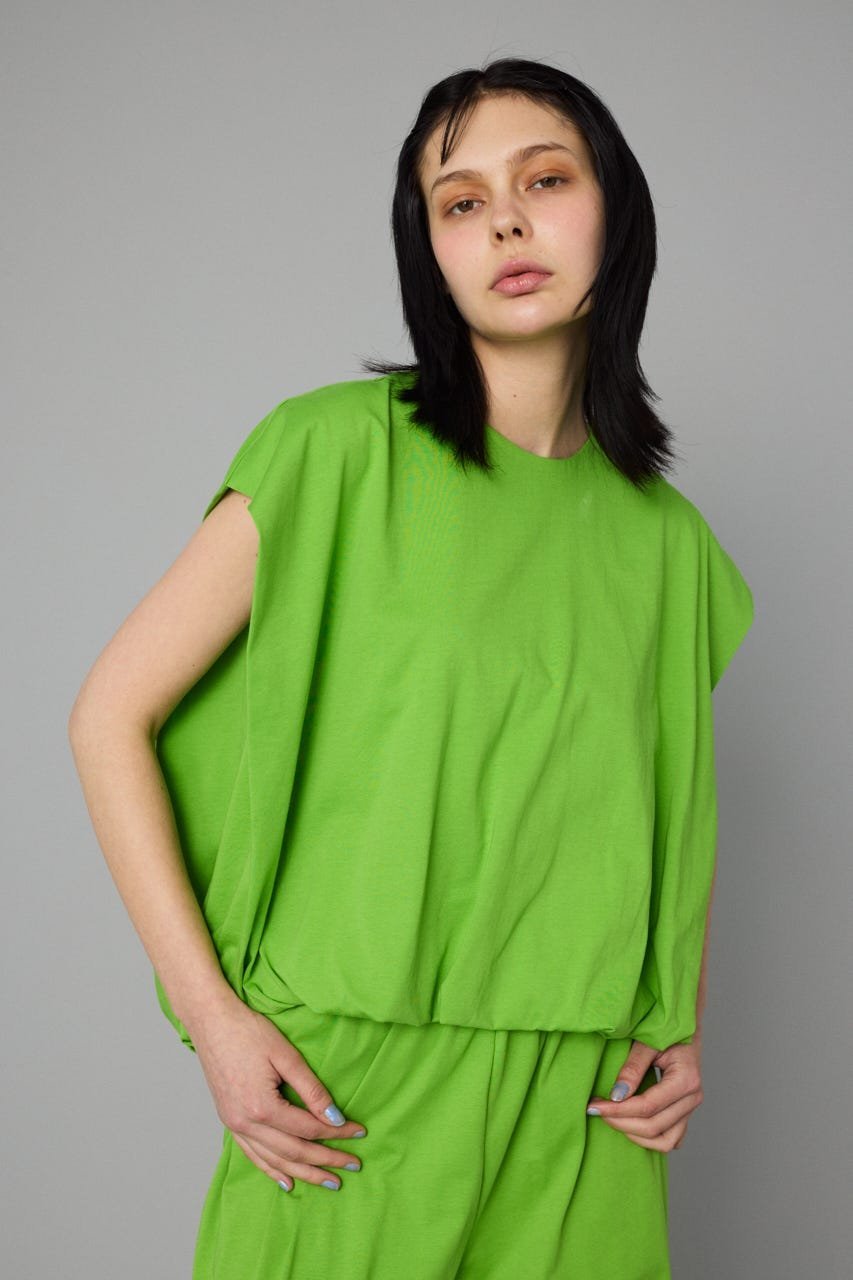 HeRIN.CYE Balloon hem cut tops ヘリンドットサイ トップス カットソー・Tシャツ グリーン ブラック ホワイト