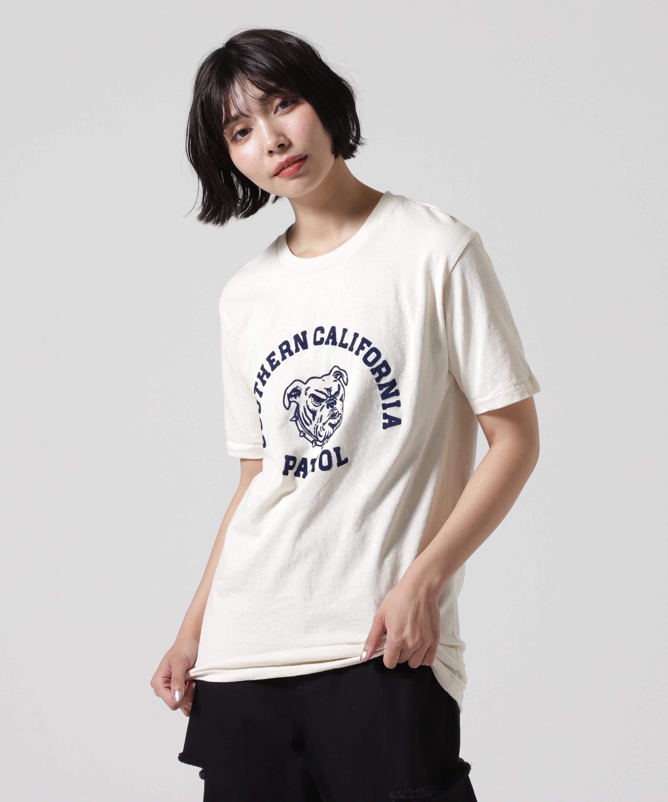 MIXTA/ミクスタ CREW NECK SO CAL DOG Tシャツ ビーバー トップス カットソー・Tシャツ ベージュ