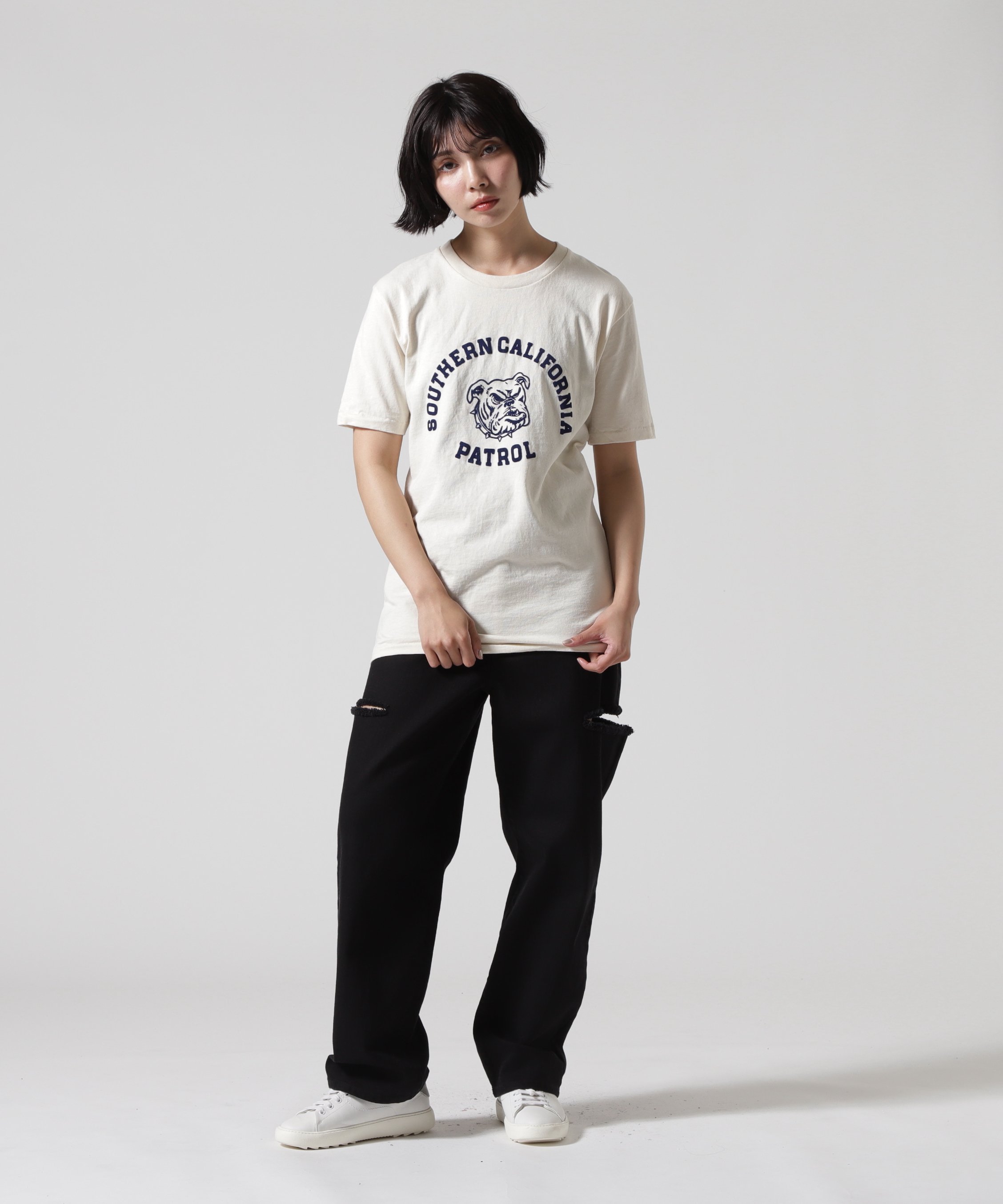 MIXTA/ミクスタ CREW NECK SO CAL DOG Tシャツ ビーバー トップス カットソー・Tシャツ ベージュ