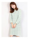 【SALE/56%OFF】dazzlin チェックジャカード7分袖ワンピース ダズリン ワンピース ワンピースその他 グリーン ネイビー ベージュ