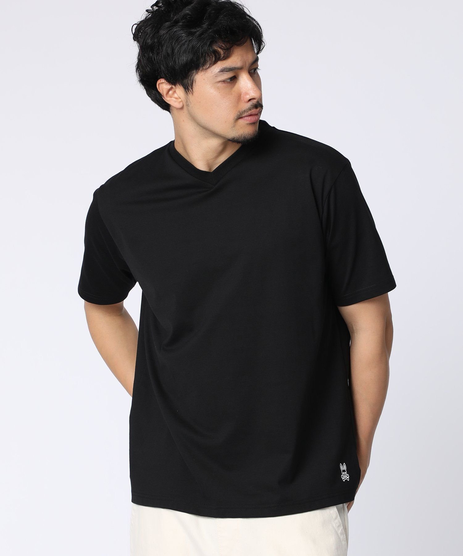 Psycho Bunny [WEB限定]2PACK VネックTシャツ サイコバニー トップス カットソー・Tシャツ ブラック ホワイト【送料無料】