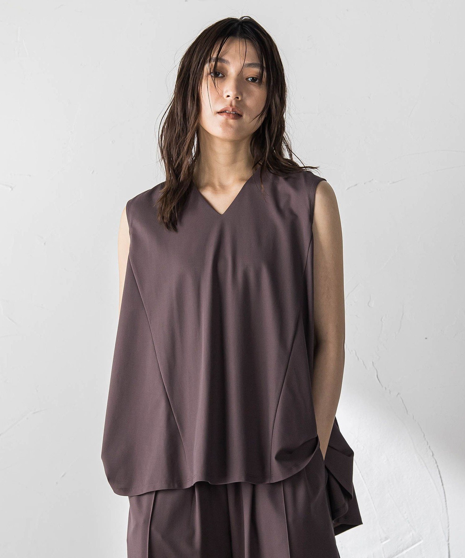 MAYSON GREY 叶えるセットアップノースリフレアプルオーバー+パンツ メイソングレイ ワンピース・ドレス ワンピース ブラウン ブラック