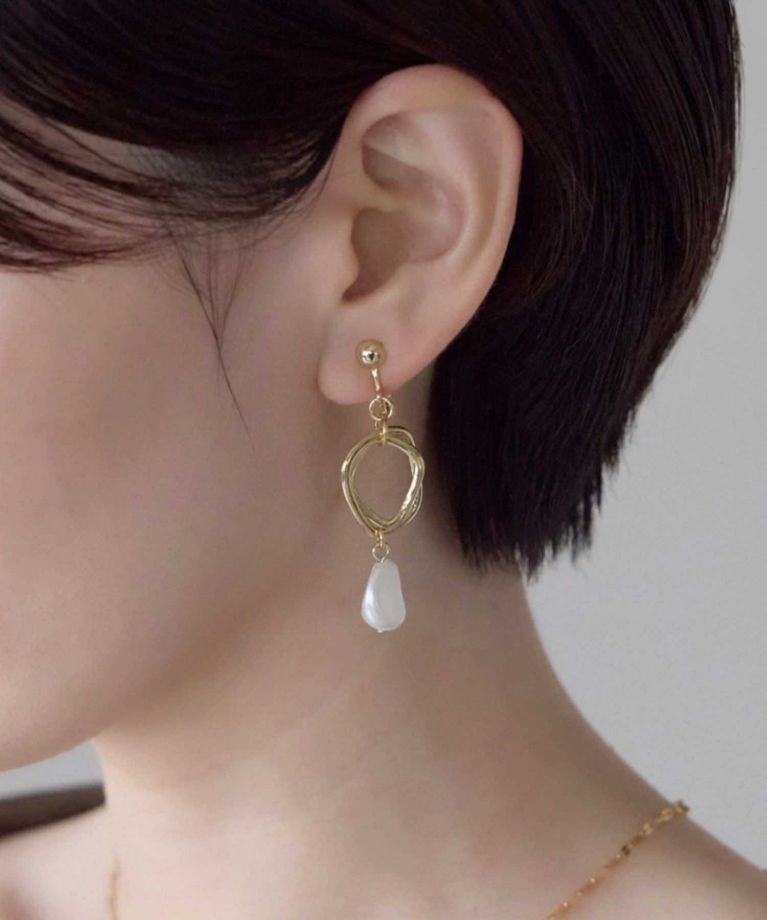 【SALE／41%OFF】ciite' シリコン付 デザインパール イヤリング シーテ アクセサリー・腕時計 イヤリング・イヤーカフ ゴールド シルバー