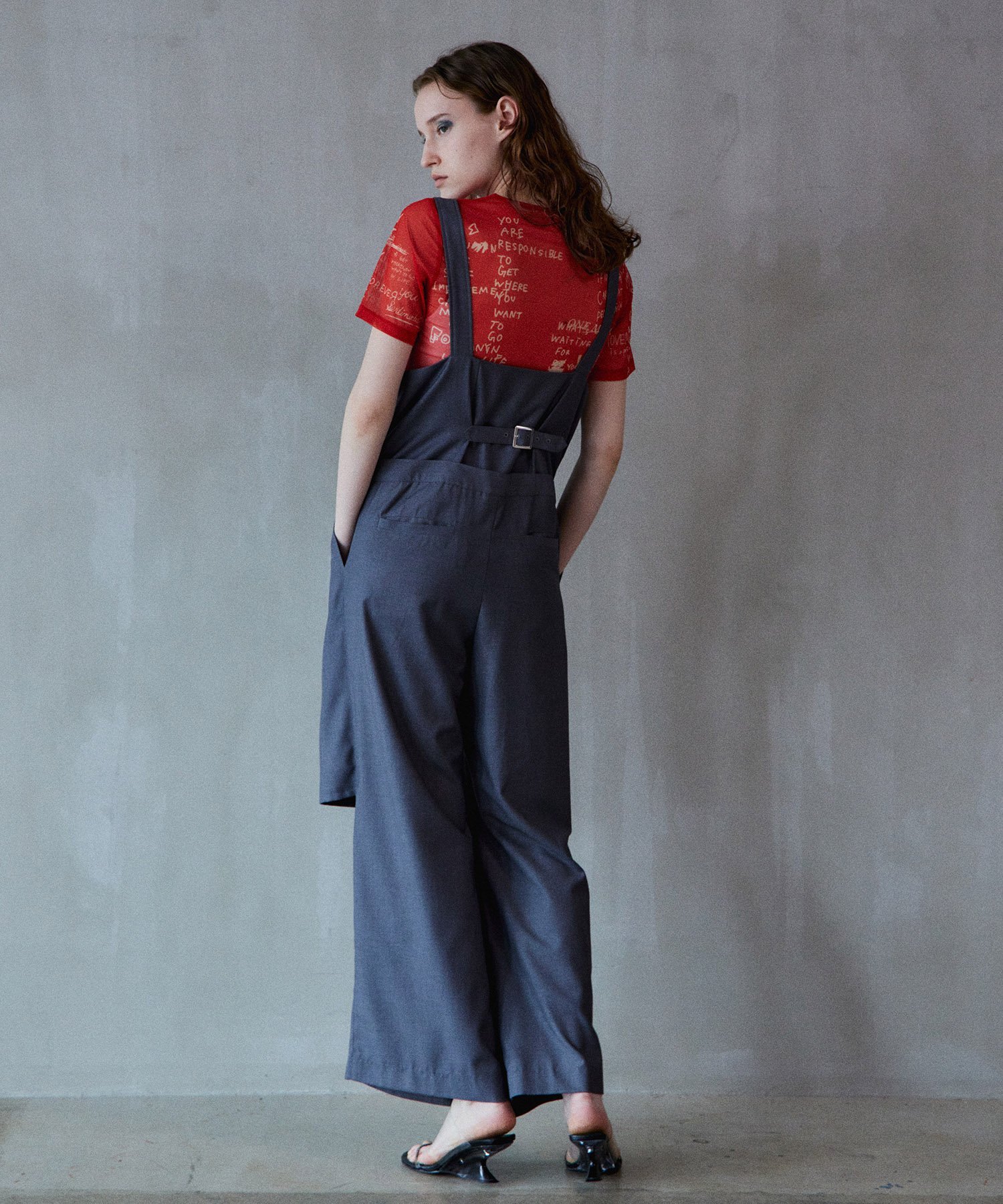 MAISON SPECIAL Long-strap jumpsuits/ロングストラップジャンプスーツ メゾンスペシャル ワンピース・ドレス ワンピース グレー ブラック