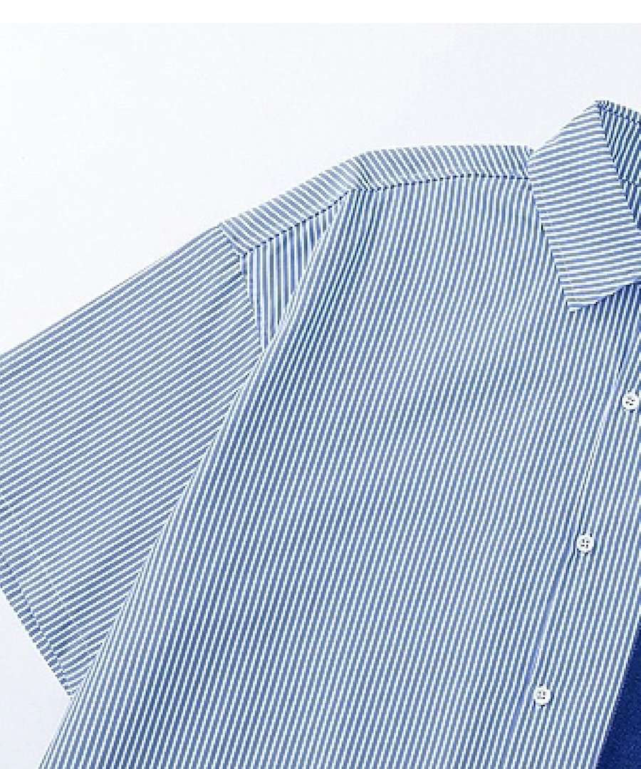U:UME Graffiti Pocket Stripe Shirt ユーム トップス シャツ・ブラウス ブルー