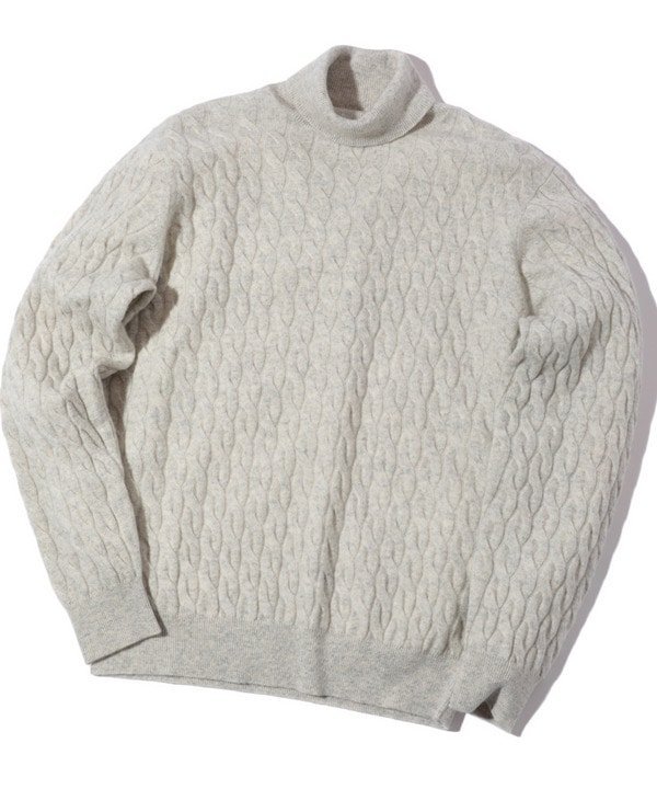【SALE／50%OFF】MEN'S BIGI 12Gケーブル柄タートルネックニット メンズ ビギ 