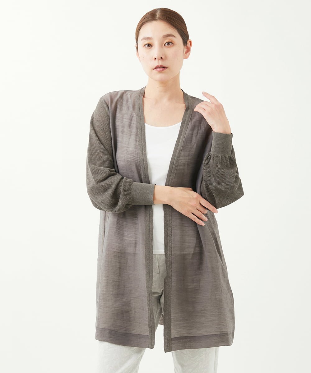 【SALE／60%OFF】GIANNI LO GIUDICE [洗える]セミノハネNOELロングカーディガン ジャンニロジュディーチェ トップス カーディガン グリーン グレー【送料無料】