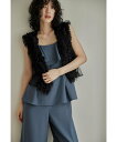 【SALE/10%OFF】niana チュールフリルベスト ジレ ショート 結婚式 二次会 成人式 同窓会 お呼ばれ ビーフラット トップス ベスト・ジレ ブラ...