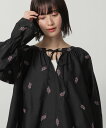 【SALE/46%OFF】LAKOLE フラワー刺繍ブラウス ラコレ トップス シャツ・ブラウス ホワイト ブラック