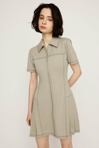 SLY FRONT ZIP SIDE PLEATS ショートワンピース スライ ワンピース・ドレス ワンピース ブラック【送料無料】 SLY FRONT ZIP SIDE PLEATS ショートワンピース スライ ワンピース・ドレス ワンピース ブラック【送料無料】
