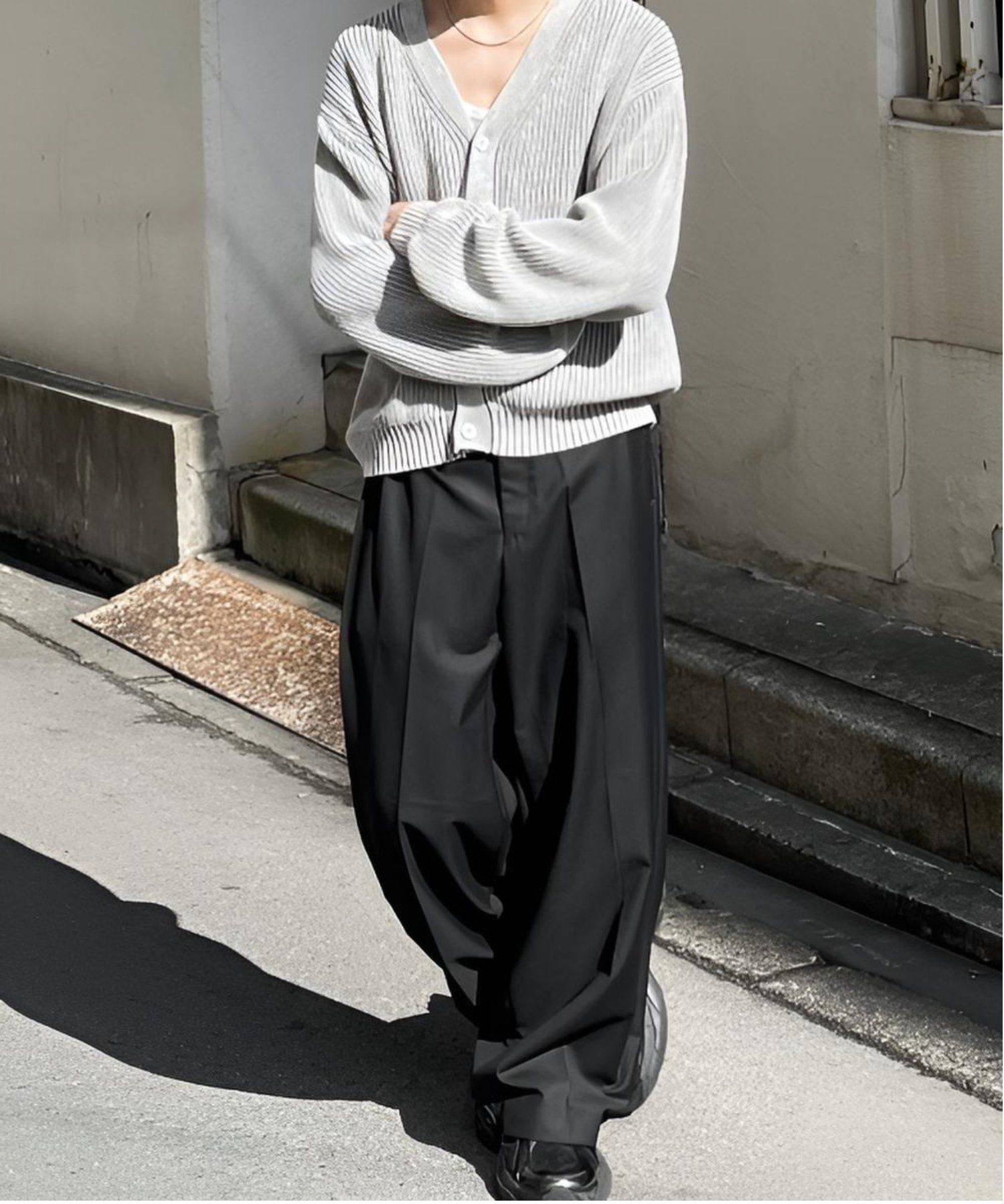 Chikashitsu + 【Chikashitsu +】dirty wash cotton cardigan ネバーマインドザエックスユー／チカシツ..