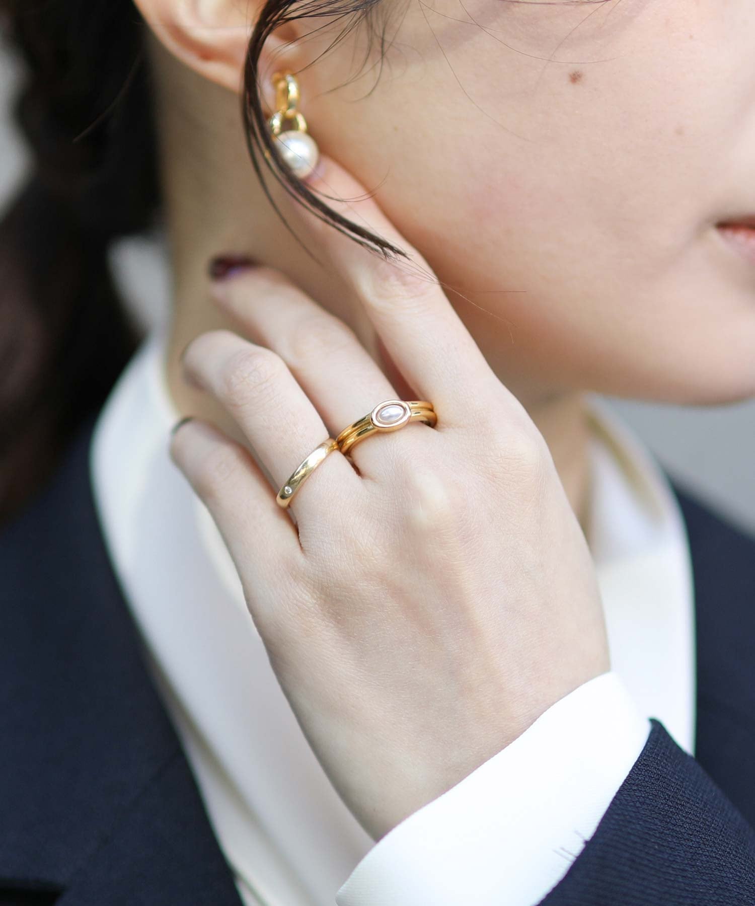 Gready Brilliant Gready Brilliant/(W)オーバルパールリング グレディブリリアン アクセサリー・腕時計 リング・指輪 ゴールド【送料無料】