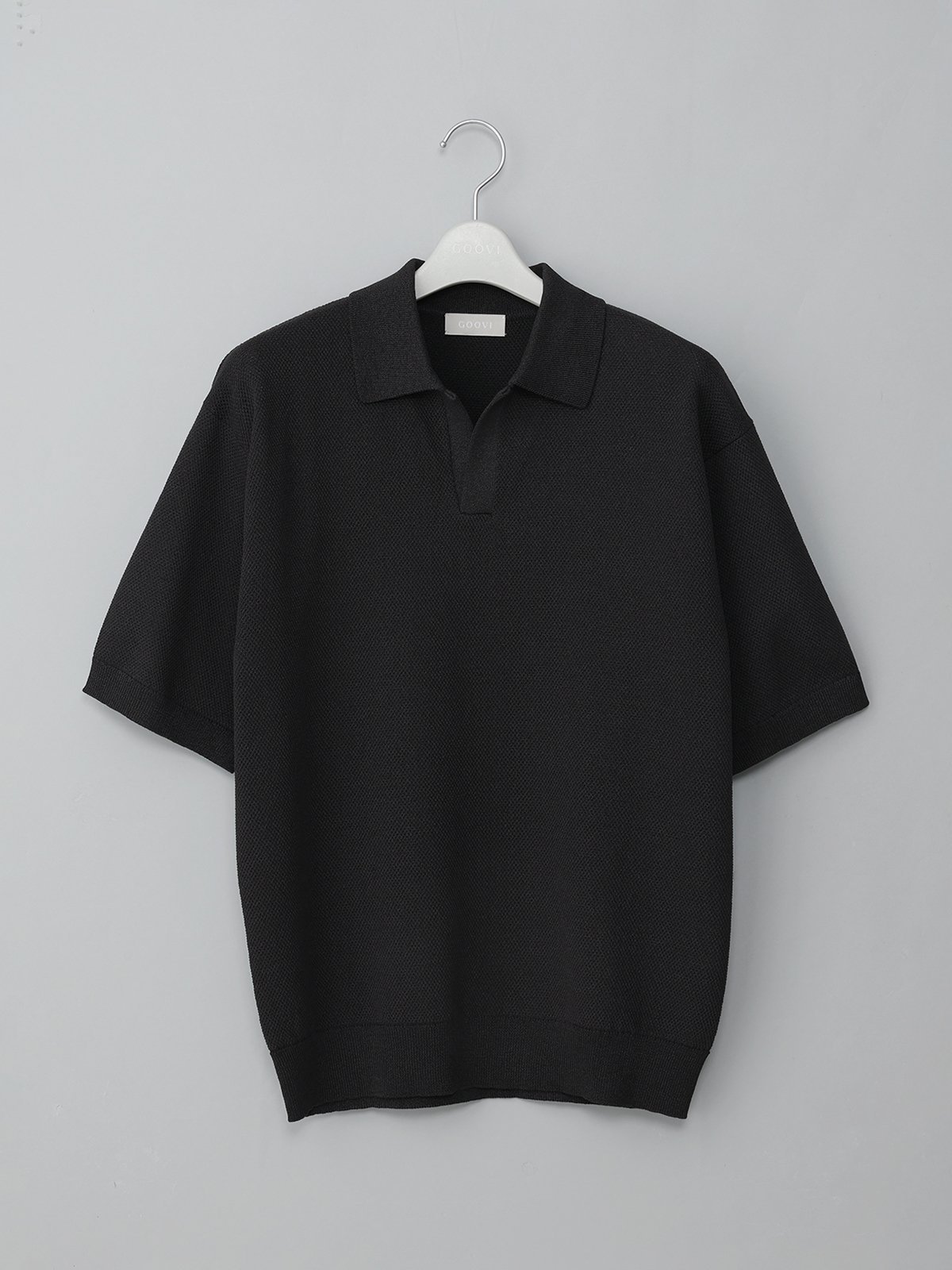 【SALE／30%OFF】SUIT SQUARE メンズ 春夏 GOOVI スキッパーポロニット ポロシャツ Tシャツ カジュアル スーツ スクエア トップス ポロシャツ ブラック【送料無料】
