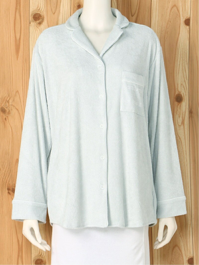 【SALE／30%OFF】gelato pique パイルシャツ ジェラートピケ インナー・ルームウェア パジャマ グリーン ホワイト【送料無料】のサムネイル