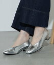 【SALE/50%OFF】BEAMS HEART WOMEN エッグトゥ パンプス ビームス アウトレット シューズ・靴 パンプス ブラック シルバー