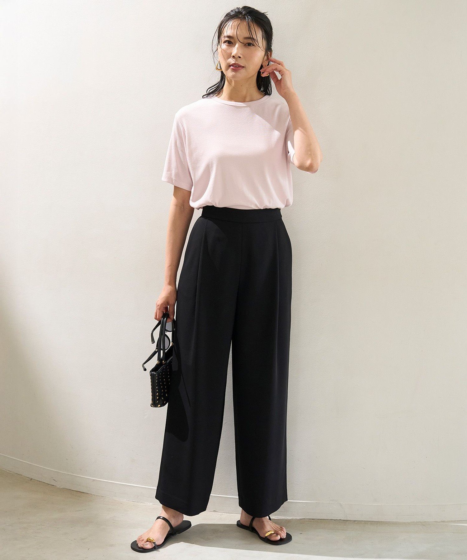 UNFILO L サマーセットアップ ワイドパンツ アンフィーロ パンツ その他のパンツ ネイビー グレー ブラック
