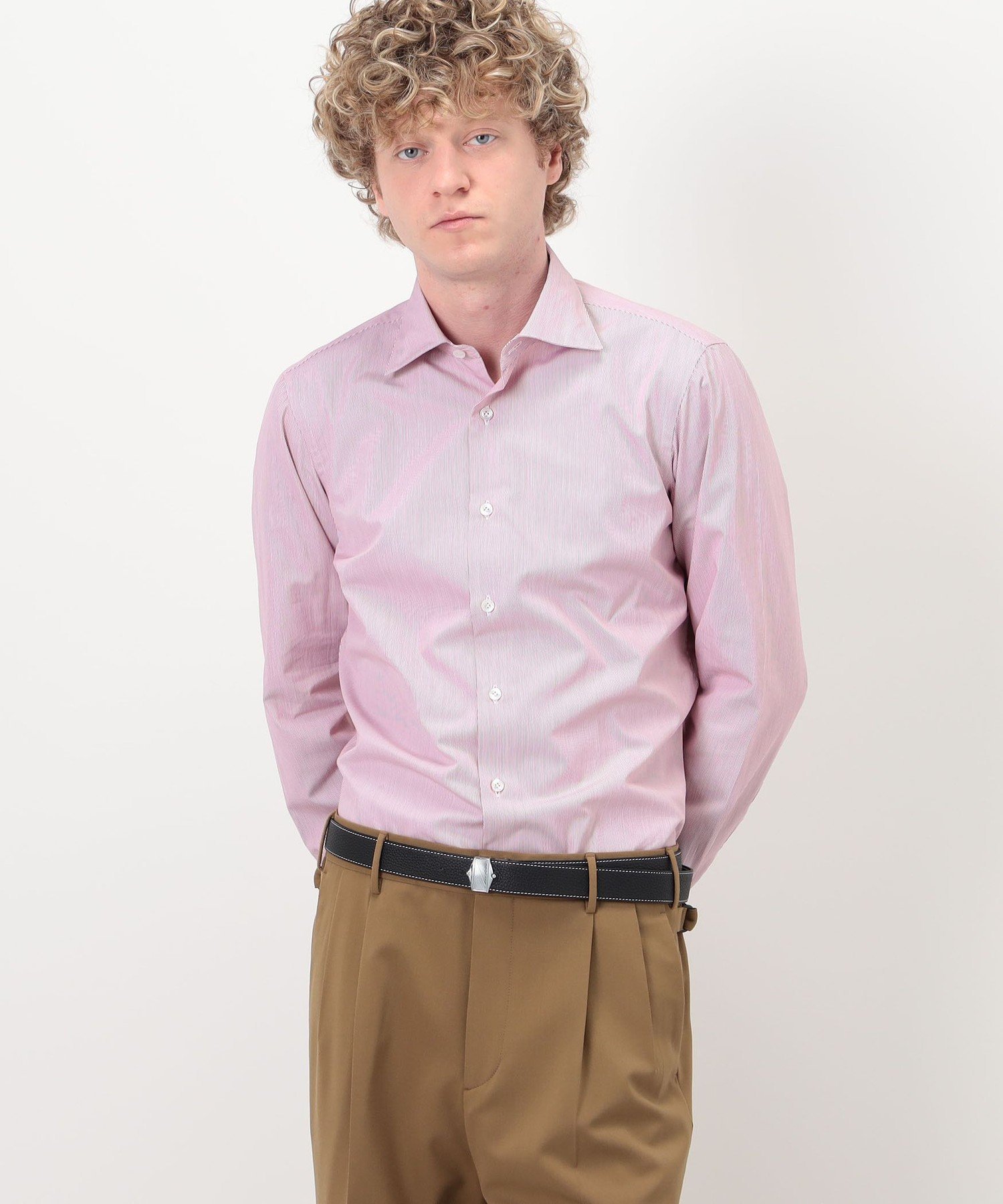【SALE／50%OFF】TOMORROWLAND BUYING WEAR ERRICO FORMICOLA コットンヘアラインストライプ ロングスリーブシャツ トゥモローランド トップス シャツ・ブラウス レッド【送料無料】
