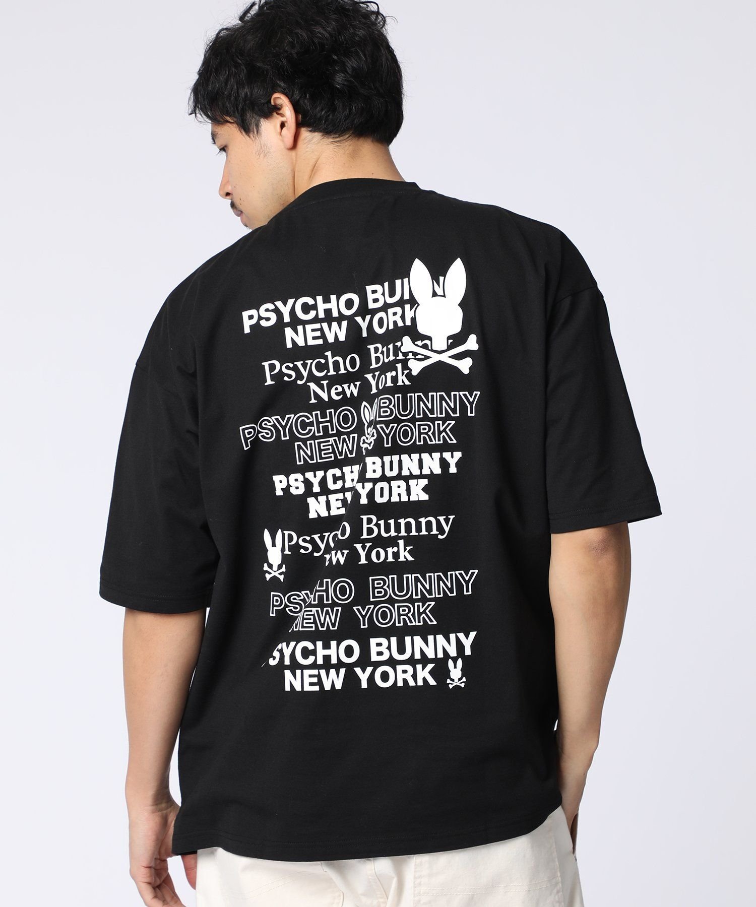 Psycho Bunny [WEB限定]ツアーTEE風 ロゴTシャツ サイコバニー トップス カットソー・Tシャツ ホワイト ブラック【送料無料】