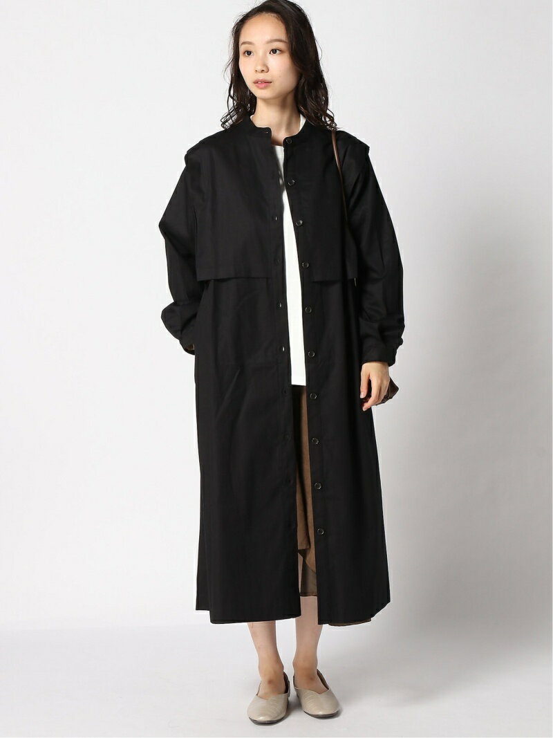 【SALE／15%OFF】LOWRYS FARM スタンドワンピースコート ローリーズファーム ワンピース ワンピースその他 ブラック ベージュ パープル【送料無料】のサムネイル