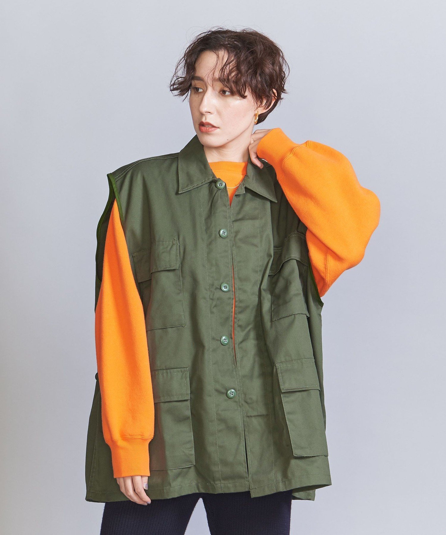 楽天Rakuten Fashion【SALE／70％OFF】BEAUTY&YOUTH UNITED ARROWS ＜THRIFTY LOOK＞アーミー ベスト 2 ユナイテッドアローズ アウトレット ジャケット・アウター テーラードジャケット・ブレザー カーキ ブラック