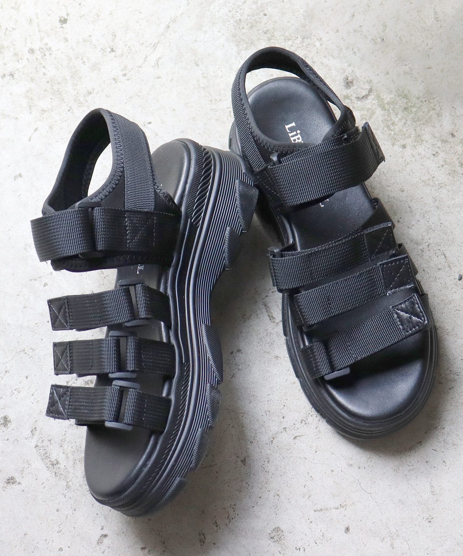 【SALE/20%OFF】LibertyDoll 4.5cmヒール ワンピース 韓国ファッション ベルクロ サンダル ☆4165 サンエーフットウェアー シュー...