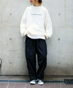 FashionLetter バックルバルーンパンツ ボトムス パンツ ワイド テーパード ビーフラット パンツ チノパンツ ブラック カーキグリーン ベージュ【送料無料】