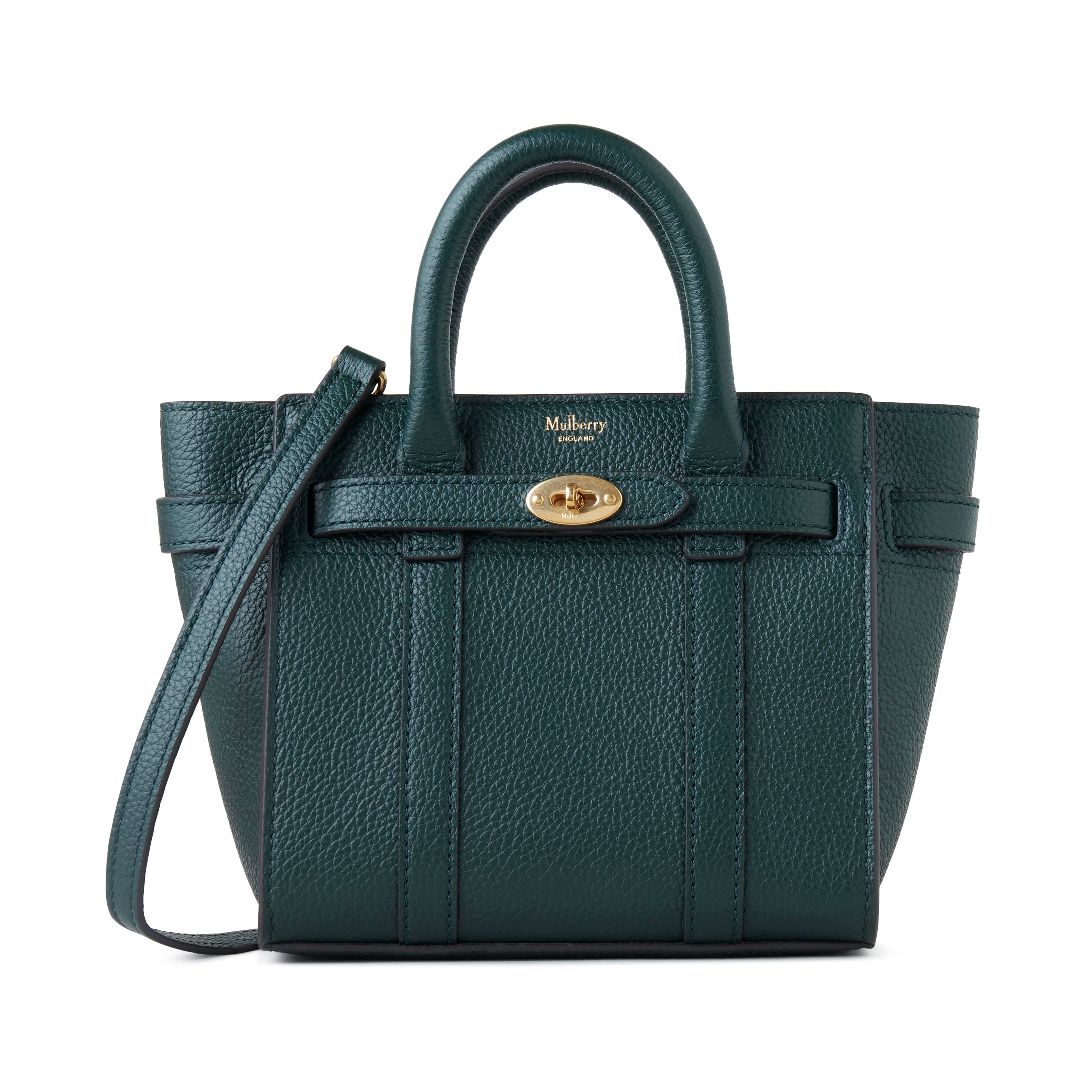 Mulberry 【マルベリー公式】マイクロ ジップド ベイズウォーター マルベリー バッグ ハンドバッグ グリーン【送料無料】(4)