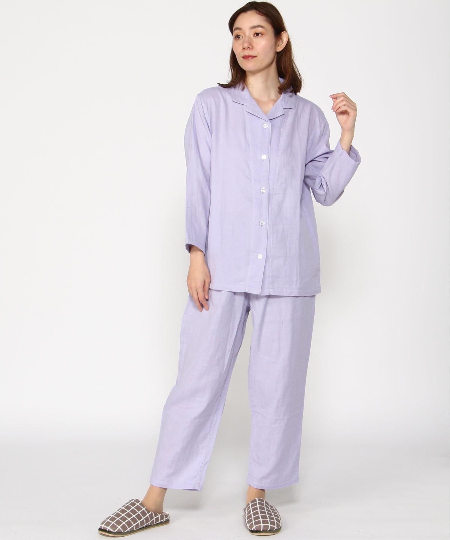 着る保湿クリーム 着る保湿クリーム/(W)前開きテーラースリーピングウェア キルホシツクリーム インナー・ルームウェア パジャマ ネイビー グレー ピンク パープル【送料無料】