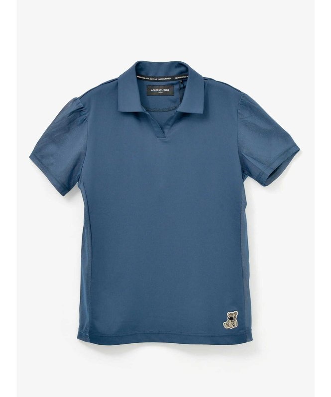 【SALE／50%OFF】Aquascutum GOLF GOLF WOMEN シースルーギャザーポロ アクアスキュータム トップス カットソー・Tシャツ ベージュ ネイビー【送料無料】
