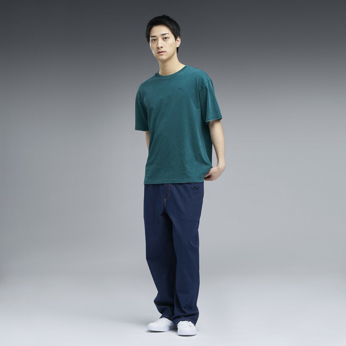 メンズ ムーズイン ネイチャー ウォッシュド 半袖 Tシャツ MOODS IN NATURE TEE washed プーマ トップス カットソー・Tシャツ グリーン