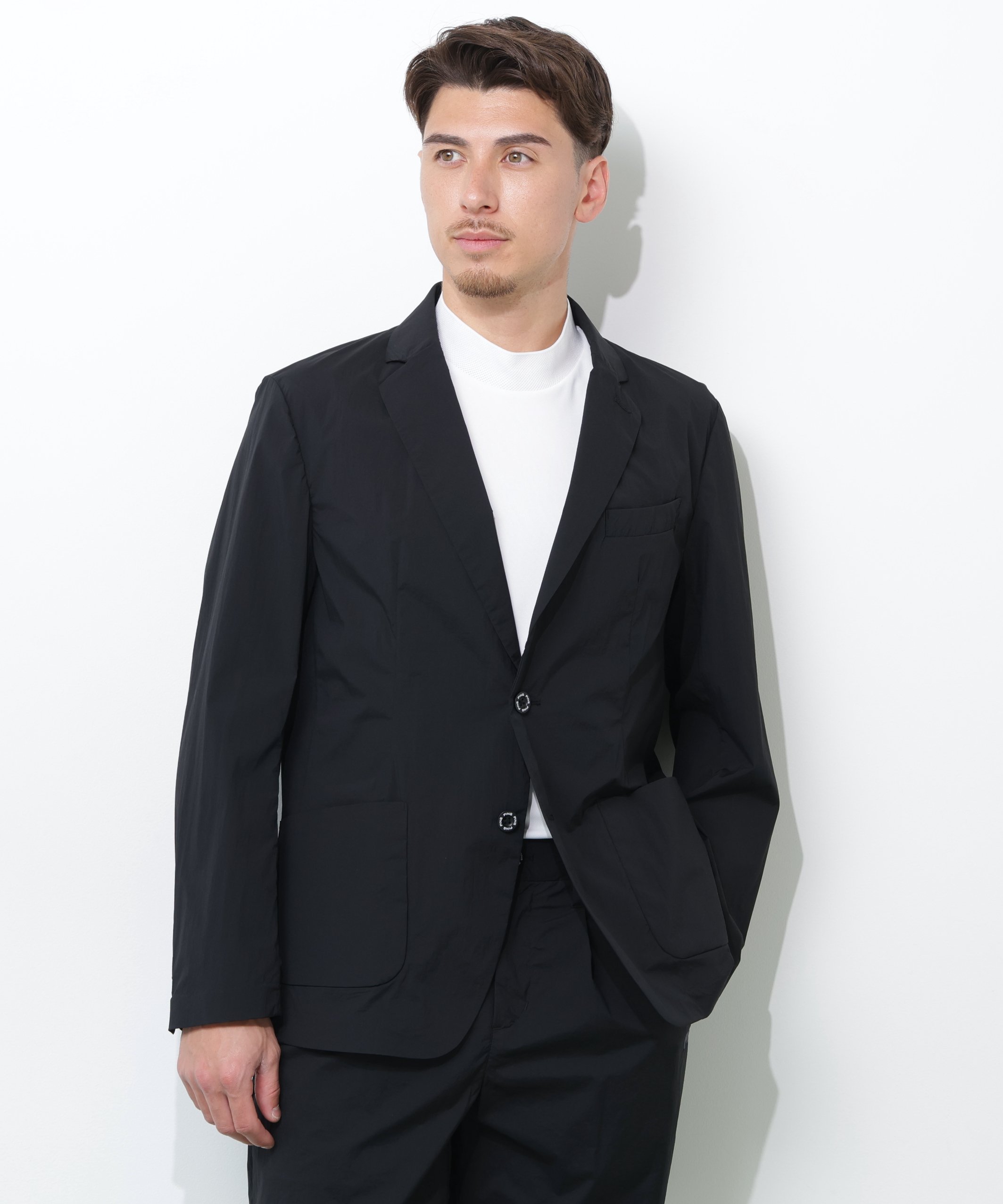 PING APPAREL ドライタッチナイロンストレッチタフタジャケット ＜GOLD＞ (MENS) ピン アパレル ジャケット・アウター その他のジャケット・アウター ベージュ ブラック