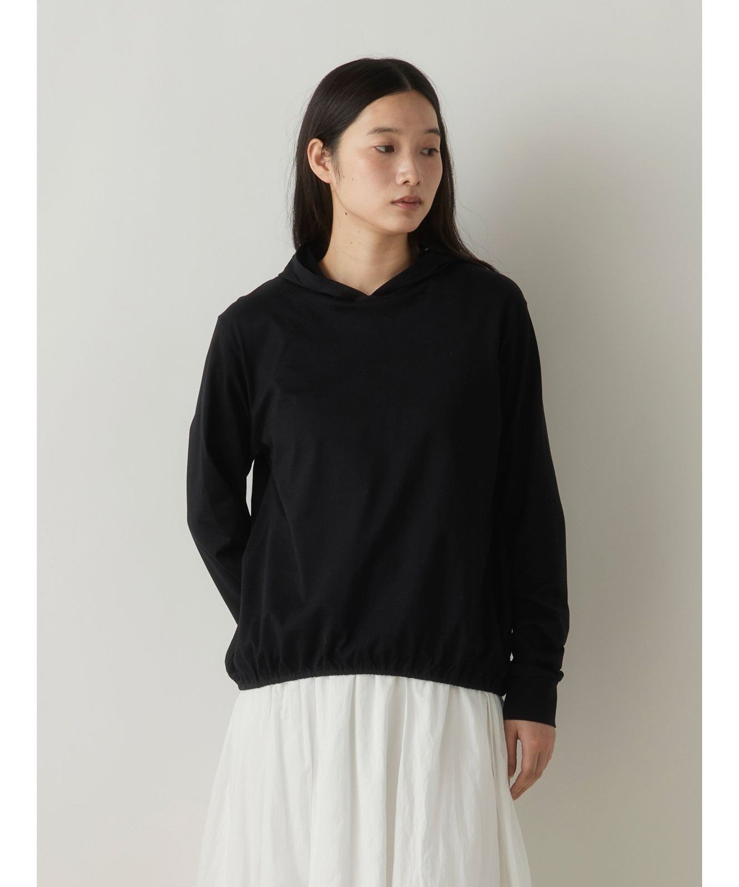 MidiUmi MidiUmi フード付きプルオーバー マーコート トップス カットソー・Tシャツ ホワイト ブラック