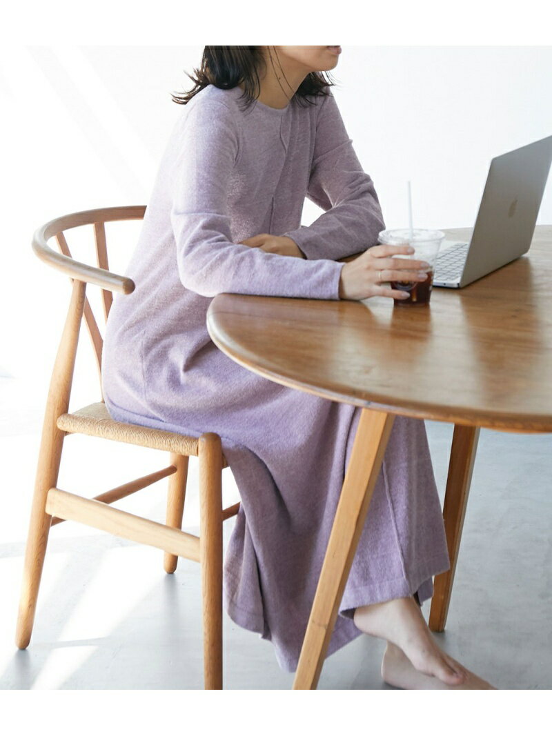 【SALE／50%OFF】VIS 【ViSage】モールニットAラインワンピース ビス インナー・ルームウェア パジャマ パープル グレーのサムネイル