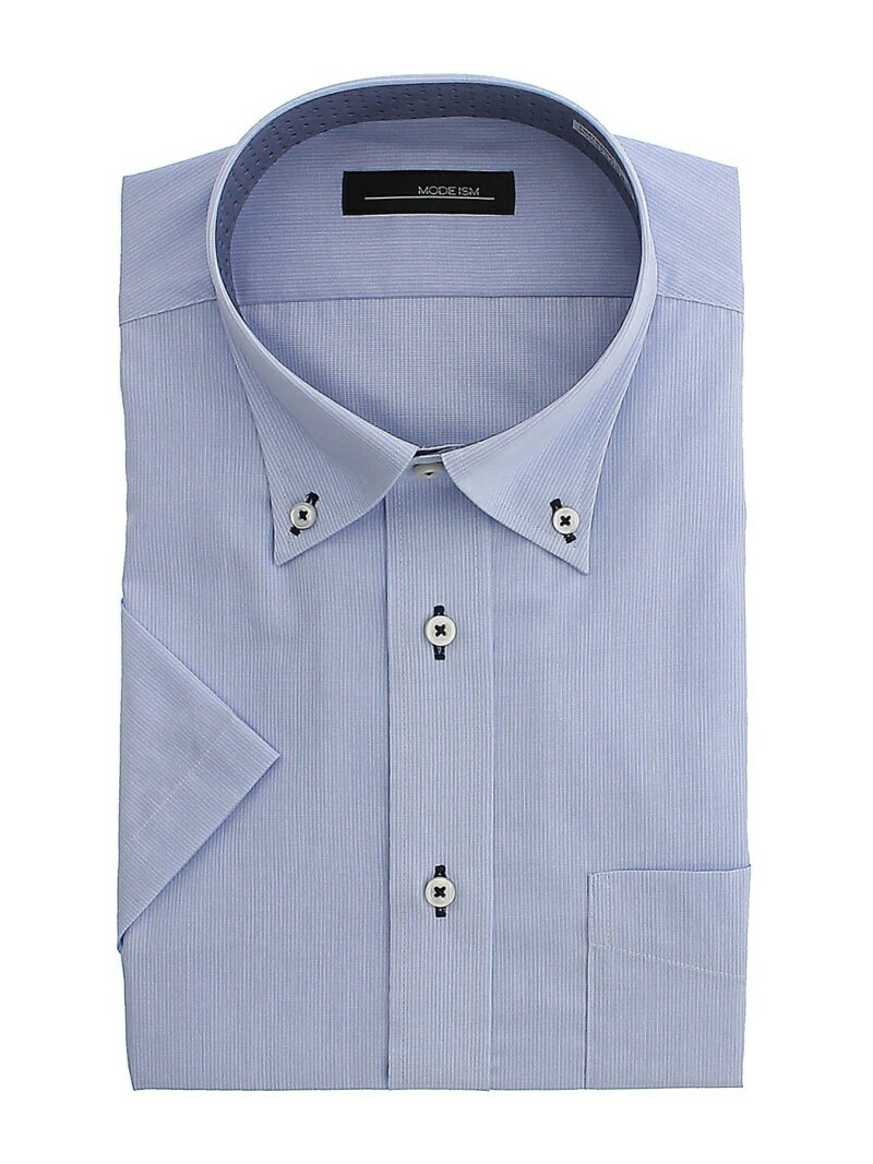 TAKA-Q 形態安定 スリムフィット ボタンダウン半袖シャツ タカキュー スーツ・フォーマル Yシャツ・カッターシャツ ブルー
