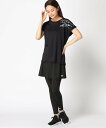 Reebok REEBOK/(W)Tシャツスカート付レギンス3点 ニッキー カットソー アンサンブル/ツインセット ブラック パープル ホワイト【送料無料】