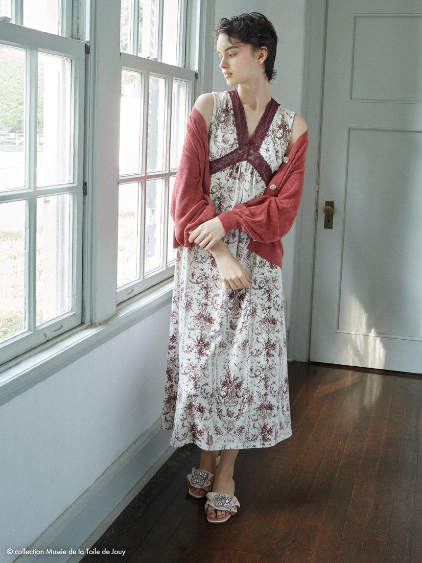 SNIDEL HOME 【Musee de la Toile de Jouy】カットワンピース スナイデルホーム ワンピース・ドレス その他のワンピース・ドレス ホワイト ベージュ【送料無料】のサムネイル