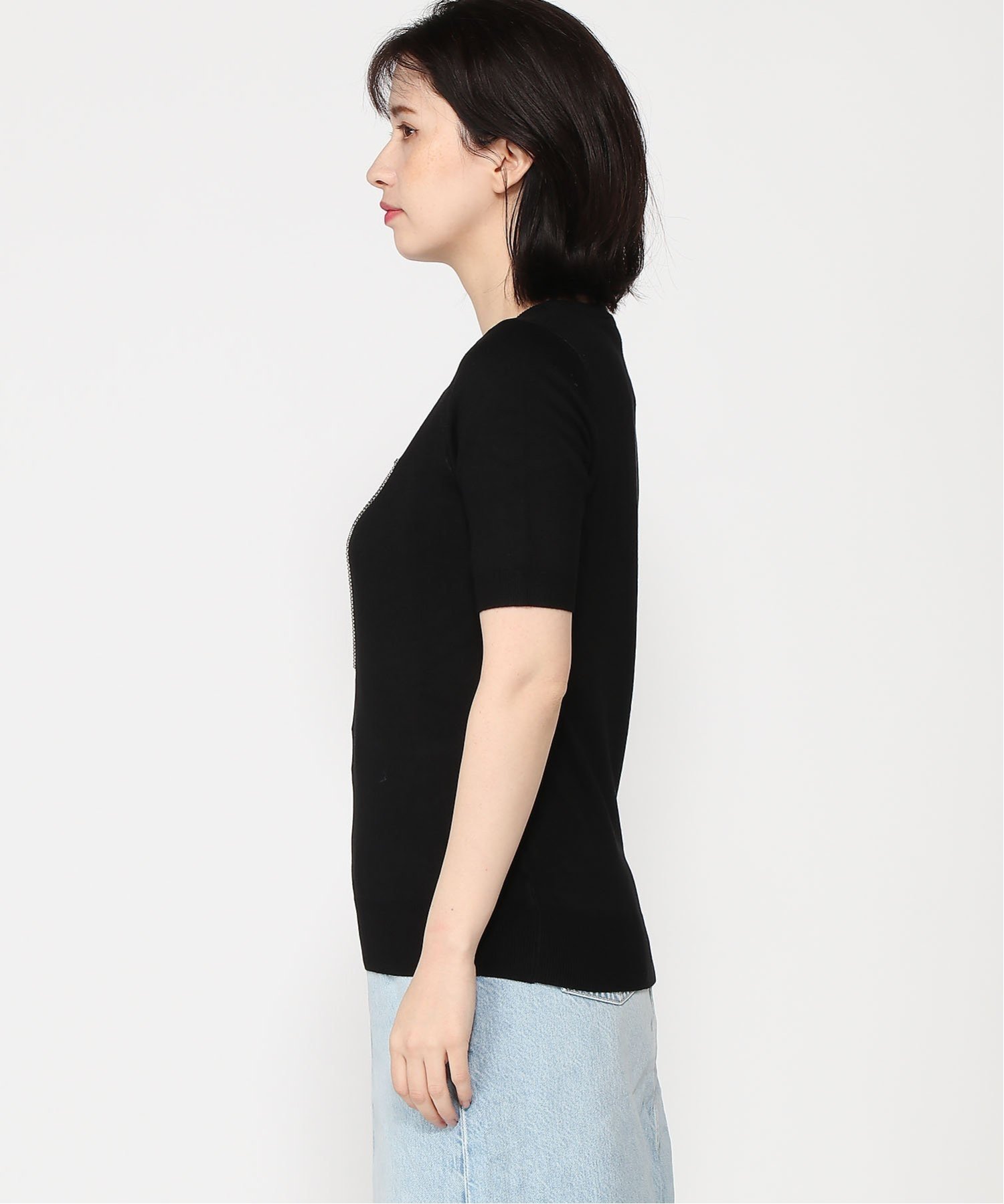 GUESS 半袖 Tシャツ (W)KAYLA Logo Rn Ss Swtr ゲス トップス ニット ブラック ホワイト