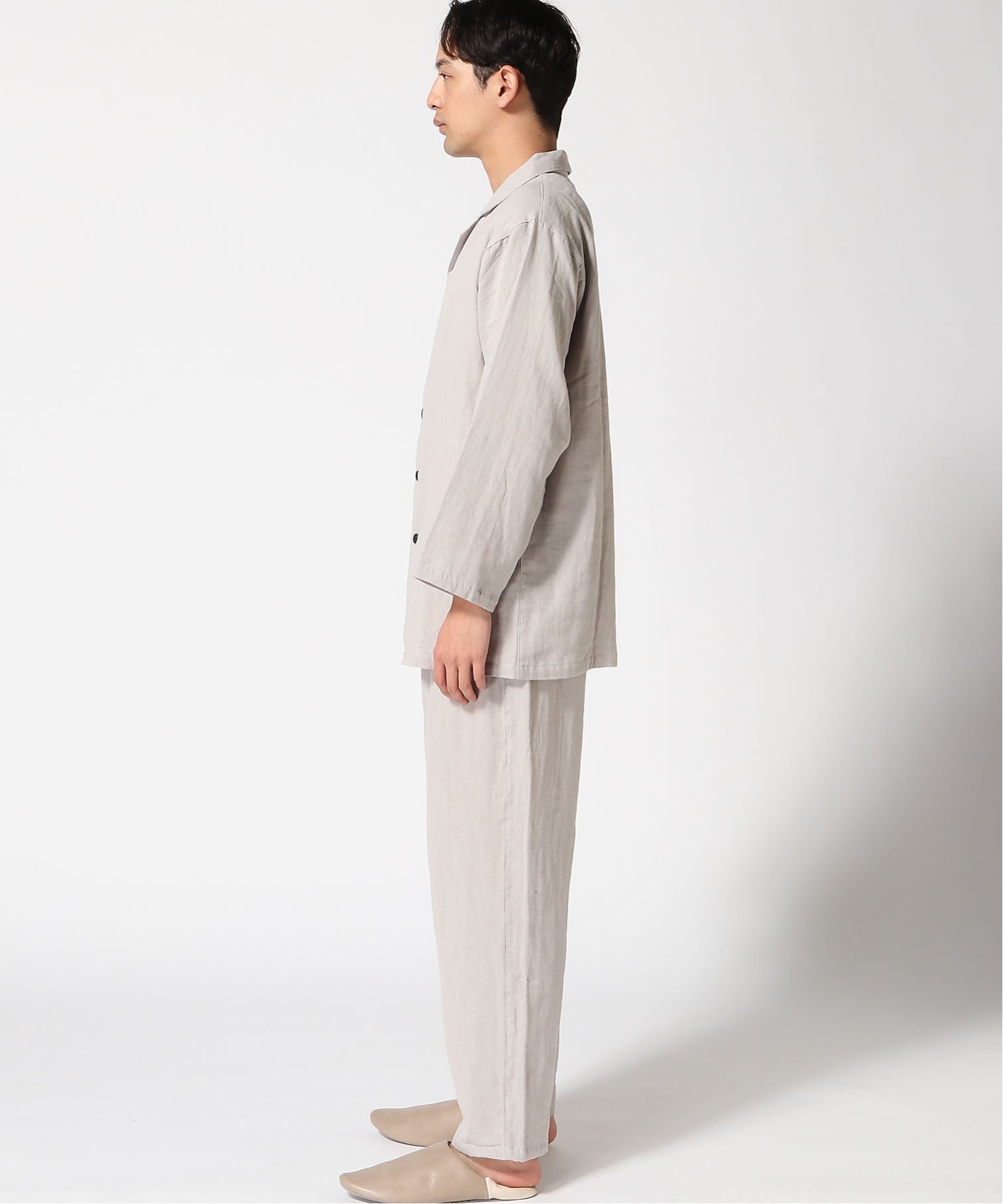 着る保湿クリーム 着る保湿クリーム/(M)前開きテーラースリーピングウェア キルホシツクリーム インナー・ルームウェア パジャマ ネイビー グレー【送料無料】