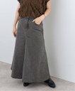 Spick & Span 《予約》La Hutte / ラ ユット フレアスカート スピックアンドスパン スカート ロング・マキシスカート グレー ベージュ【送料無料】