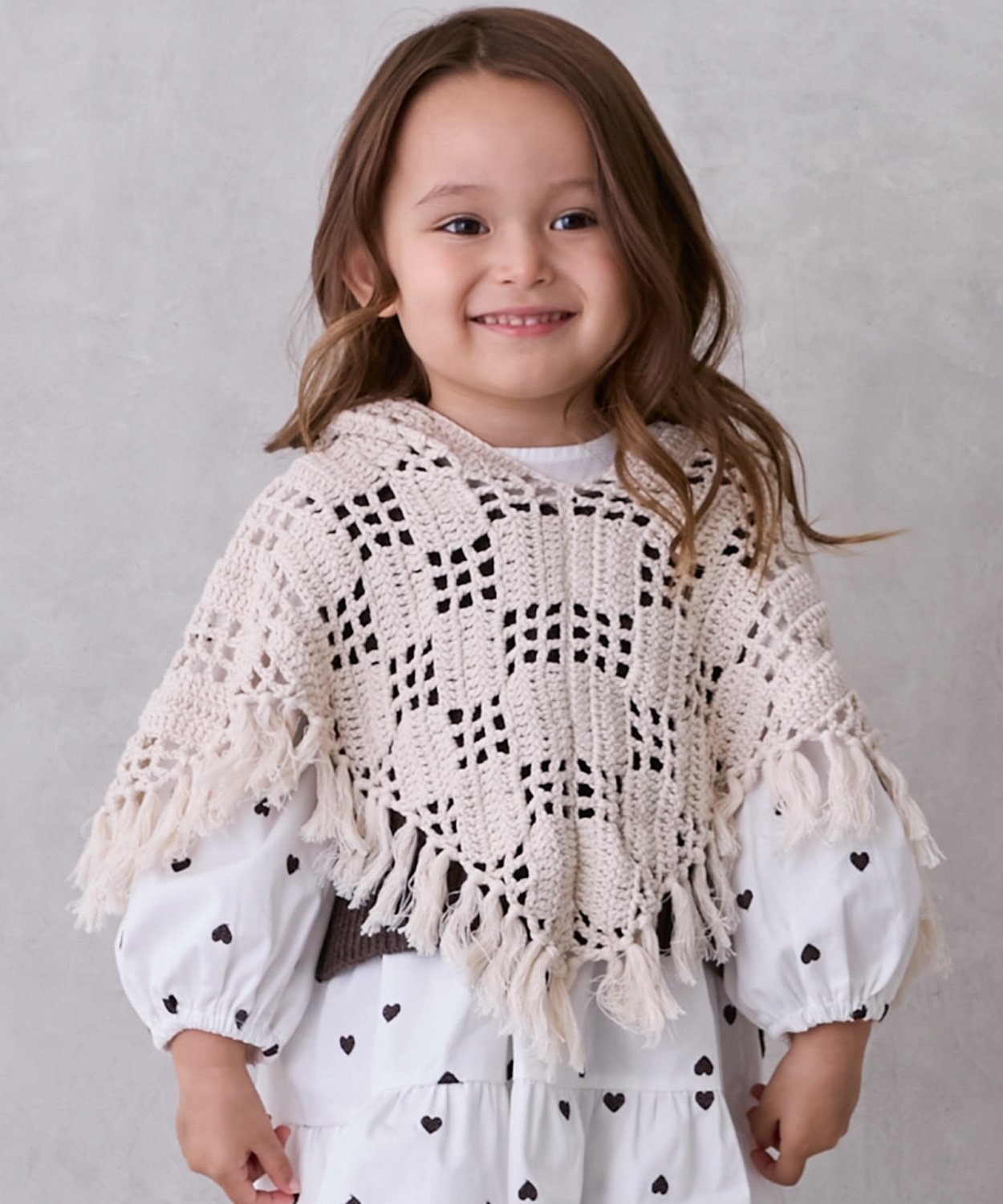 【SALE／50%OFF】petit main クロシェポンチョ ナルミヤオンライン 帽子 ニット帽・ビーニー ブラウン ..