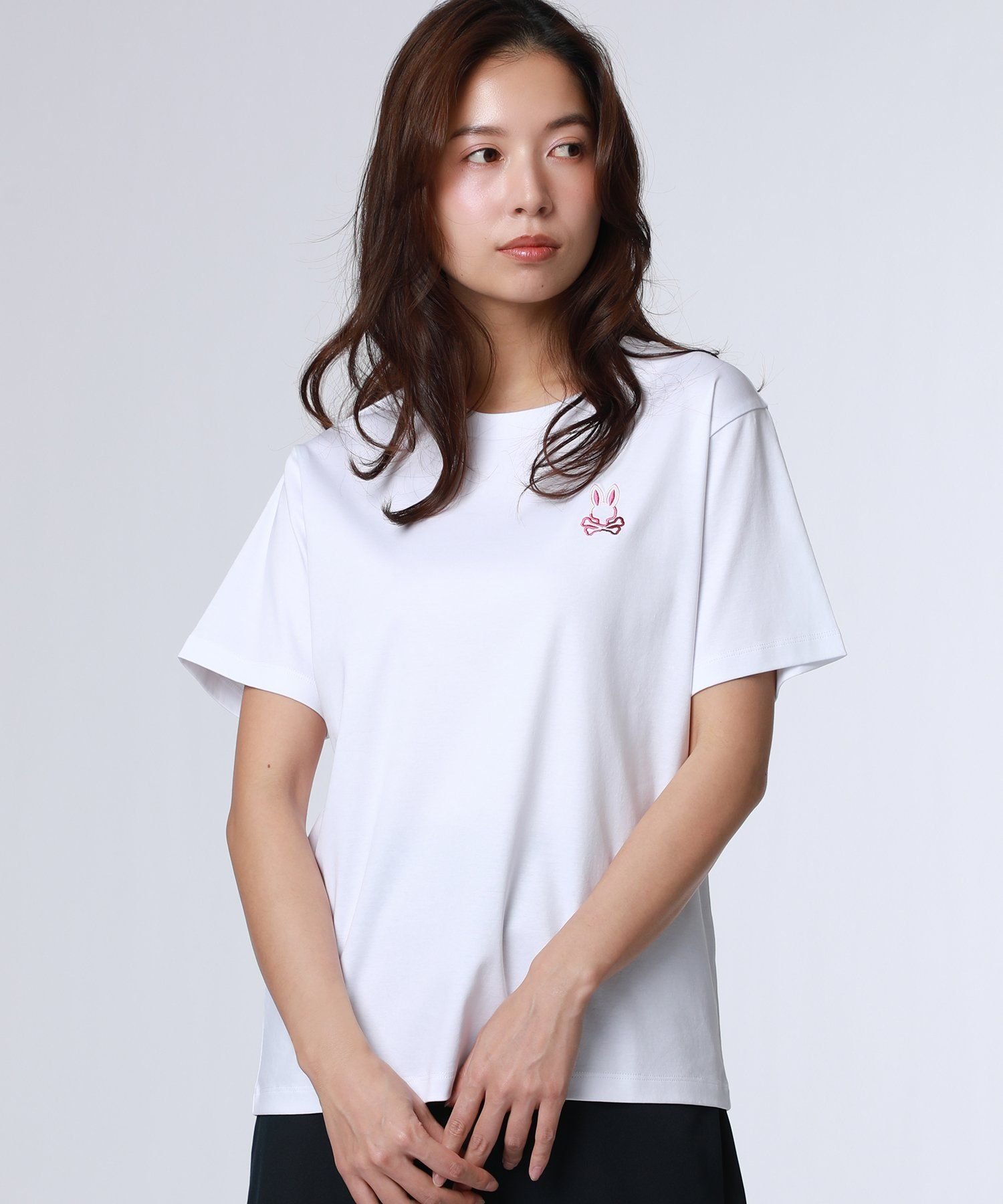 [WOMEN]グラデバニー シルケットスムースTシャツ サイコバニー トップス カットソー・Tシャツ ホワイト