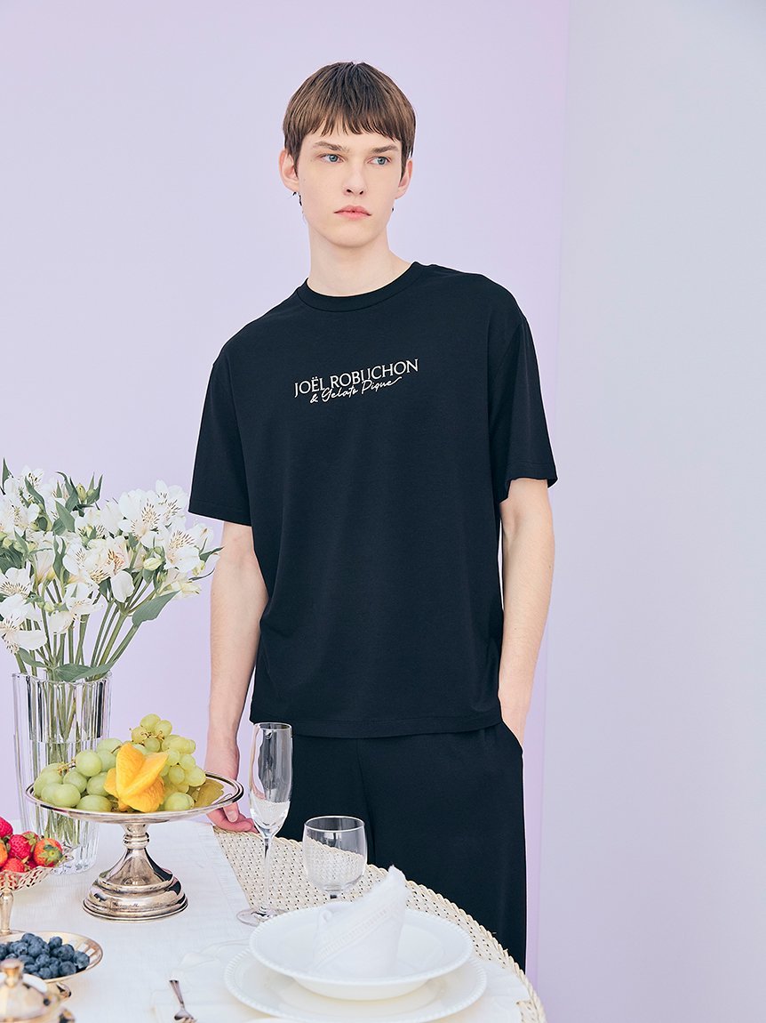 【JOEL ROBUCHON】【HOMME】【持続冷感】ワンポインロゴプリンロングパンツ ジェラートピケ パンツ その他のパンツ ブラック