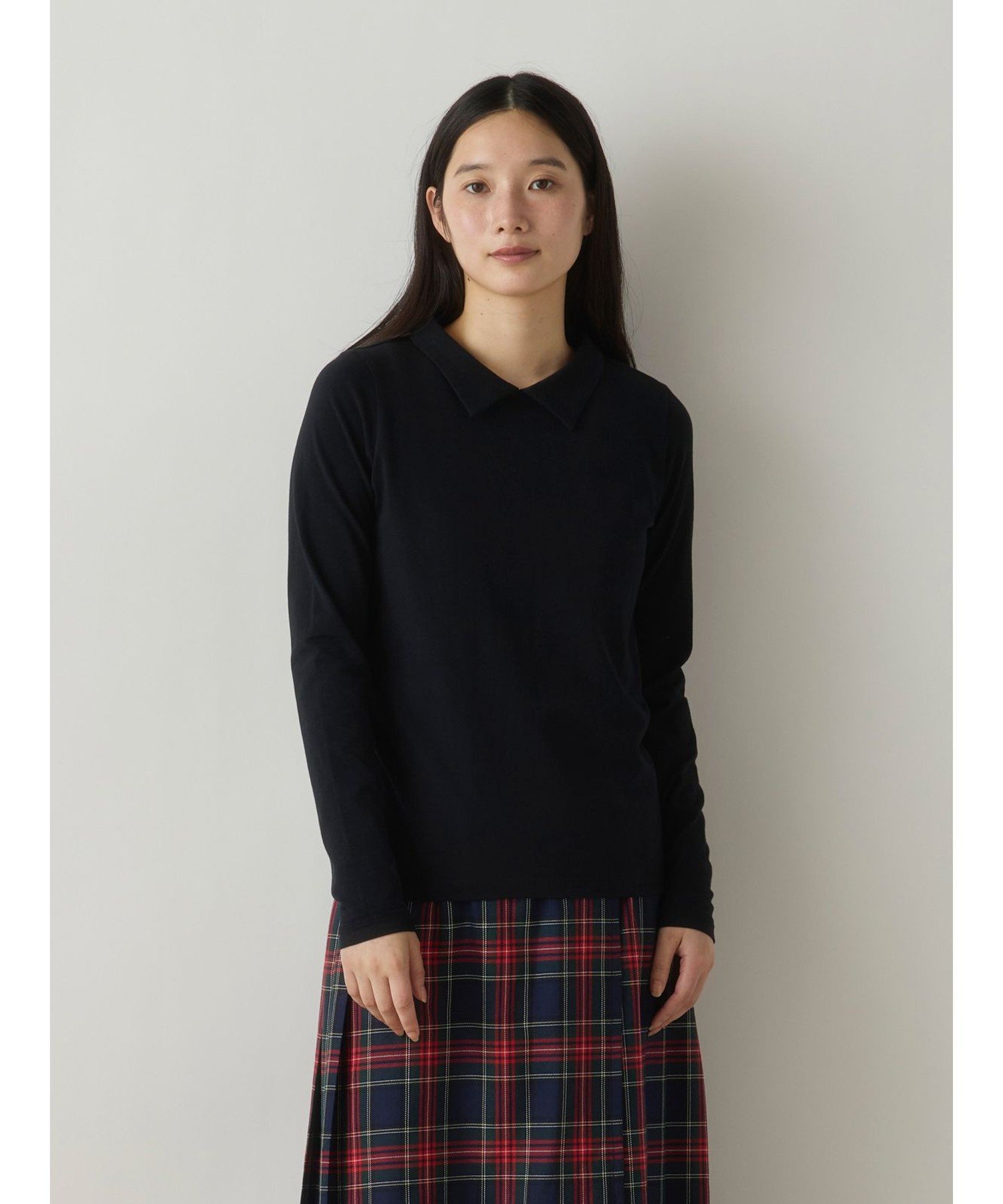 MidiUmi MidiUmi シャツカラープルオーバー マーコート トップス カットソー・Tシャツ ブルー ブラック ホワイト
